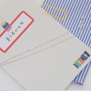 925 Silver 실버 여성 레이어드 패션 코인벨 두줄 체인 발찌