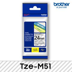 브라더정품 Tze-M51_투명무광/블랙24mmx5m 라벨테이프