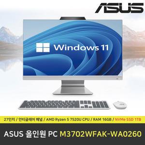 ASUS 올인원PC M3702WFAK-WA0260 / 윈도우11 설치 / RAM 16GB / NVMe SSD 1TB