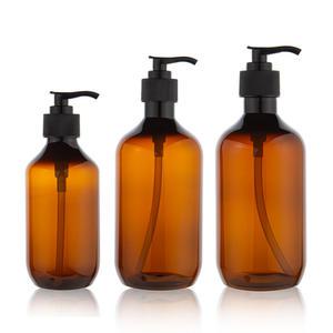 갈색병 펌핑 용기 차광 디스펜서 여행 리필 200ML 화장품 샴푸 펌프식 유리공병 H53