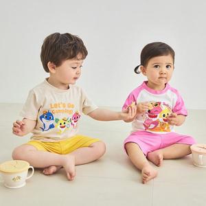 [보리보리/베이비앤아이]아기상어 2024 유아동 캐릭터 반팔 내의 남아/여아 상하세트