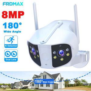 8MP 4K 보안 카메라, 실외 무선, 180° 광각, Wi-Fi 감시 카메라, 6MP HD, 파노라마 CCTV 카메라, 스마트