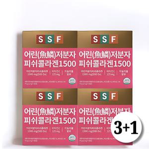 [3+1] 순수식품 어린 저분자피쉬콜라겐 1500 비타민C 4박스 (30포)