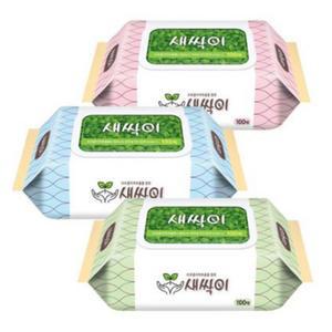 잘풀리는집 새싹이 물티슈 캡형 100매 x 10팩 부드러운 물티슈 유아용 학교 유치원 추천