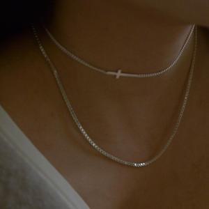 2mm 박스체인 목걸이 925실버 큐브 체인 은목걸이