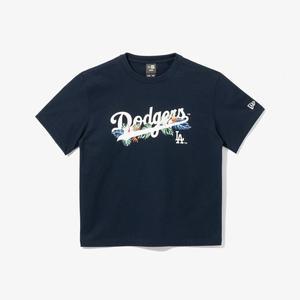 갤러리아 [뉴에라키즈]MLB LA 다저스 플라워 스크립트 티셔츠 이브닝 블루 (14