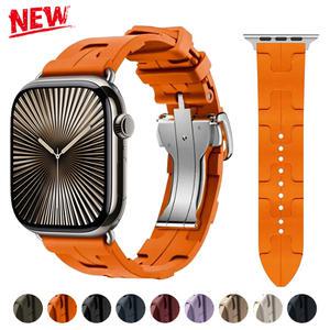 Apple Watch 용 Kilim 싱글 투어 스트랩 10 46 42mm Iwatch 10 9 8 se 49/45mm 로고 스포츠 팔찌 용 실리콘