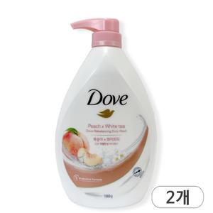 도브 화이트피치 리밸런싱 바디워시 대용량 1000ml x 2개 복숭아향 저자극