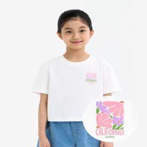 [아웃도어 프로덕츠 키즈]여아 세미크롭 반팔티 (화이트) OD252ISS72_WHT