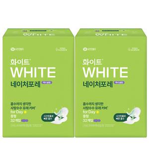 화이트 네이처포레 맥시슬림 날개형 중형 32P x 2팩