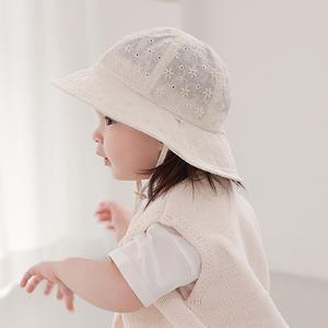 국내생산 아동 유아 러블리 자수 꽃 벙거지 모자 레이스 썬햇