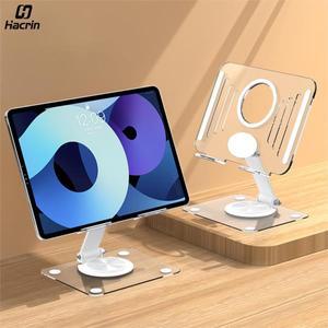 호환 iPad 스탠드 용 태블릿 홀더 조정 가능한 데스크 삼성 호환 화웨이 Xiaomi 패드  아크릴 접이식 브래