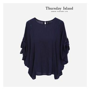 [써스데이아일랜드][Thursday Island] 리본 슬리브 블라우스(T234MBL634W)