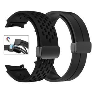 갤럭시 시계 4 5 프로 6 7 7LTE 44mm Watch4/6 클래식 실리콘 밴드 간격 없음 팔찌 Correas에 대한 마그네