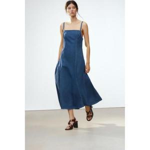 [정품] 자라 원피스 미니 미디원피스 데일리 ZARA TRF 데님 미디 원피스589855