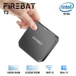 FIREBAT T2 미니 PC 게이밍 컴퓨터, 인텔 N150 듀얼 밴드, 와이파이 5, 16GB, 데스크탑