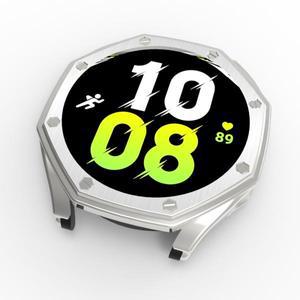 QZYLTD 케이스+유리 Samsung Galaxy Watch 7 4/5 6 40/44mm 커버, 메탈 컬러, 플라스틱 라이트, 골드 스테