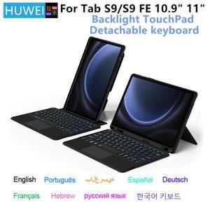 갤럭시호환 탭 S9 FE 용 HUWEI 매직 키보드 케이스 11  태블릿 10.9 인치 SM-X510 X516B 스마트 커버