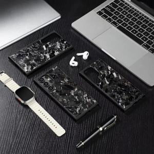 삼성 갤럭시 S25 S24 S23 S22 S21 울트라 S24 FE 무선 충전 커버 MagSafe에 대한 자기 실제 단조 탄소 섬유