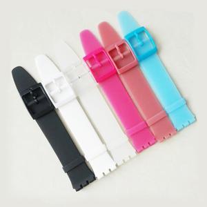 16mm 울트라 얇은 피부 고무 스트랩 시계 액세서리 견본 버클 실리콘 밴드 블랙 화이트 핑크