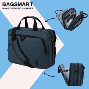 가벼운 노트북 가방 파우치 BAGSMART 17.3인치 확장 가능한 컴퓨터 서류 남성 여성 어깨 작업 출장 여행용 사무실