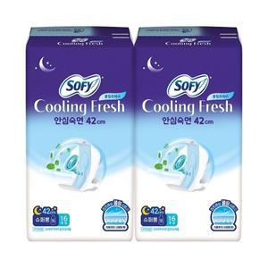 [엘지생활건강]쏘피 쿨링프레쉬 생리대 날개형 슈퍼롱 16P 2팩