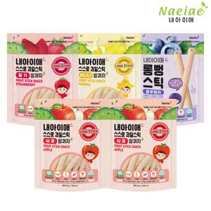 [내아이애] 유기농 아이과자 롱뻥 과일스틱 5종 세트(10+2)