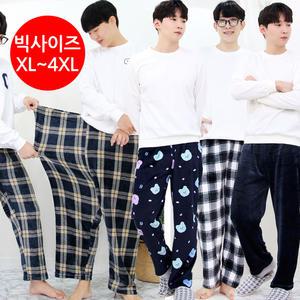 겨울 남성 밍크 수면바지 빅사이즈 잠옷바지(~120까지)특대 남자 파자마 커플 홈웨어 이지웨어