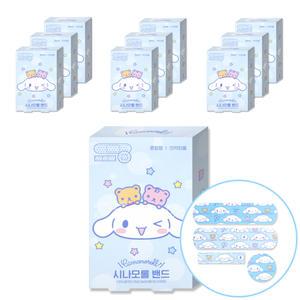산리오 키즈밴드 12매입 ( 시나모롤 혼합형 10개) / 아이 아동용 키즈용 캐릭터 상처 1회용 혼합 반창고