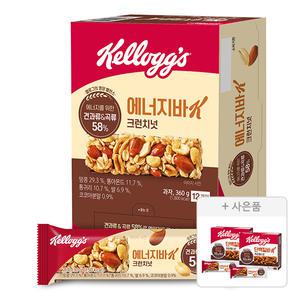 켈로그 크런치 에너지바 싱글, 30g, 12개입, 1개 + 증정(단백질바K 카라멜&넛, 120g, 2개)