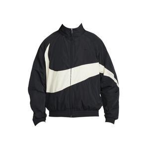 나이키 스우시 우븐 자켓 블랙 코코넛 밀크 - 아시아 Nike Swoosh Woven Jacket Black Coconut Milk Asia F