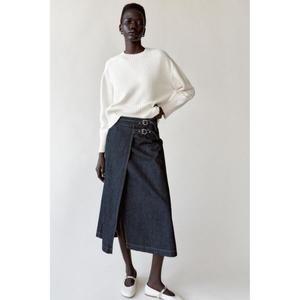 자라 ZARA 여성 Z1975 크로스 데님 스커트320792