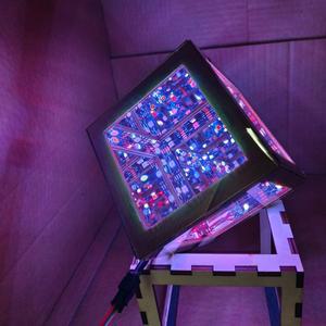 3D Abyss Rubik의 RGBIC LED 큐브 라이트 음악과 함께 춤추기 미니 스마트 크기 분위기 무제한 미러 하이퍼
