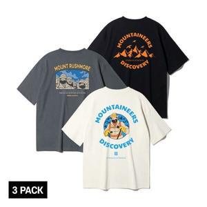 [3PACK]앨빈클로 마운티널스 캐릭터 오버핏 반팔티 3종 패키지