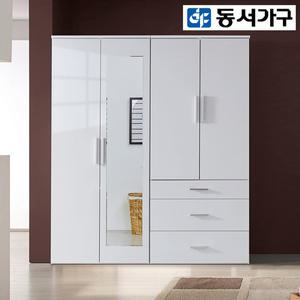 동서가구 엘거스 3단서랍 옷장 전신거울 이불장 1600세트 DF921761