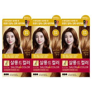 엘라스틴 살롱드컬러 염색약 밝은갈색, 3개