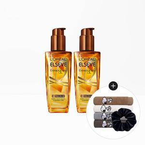 [로레알파리]엑스트라오디네리 오일 100ml 2개(타입선택)+스누피 타올 1장(랜덤)+스크런치(곱창끈)(랜덤)
