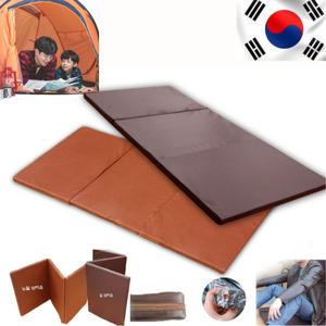 국산 접이식 3단 매트 2칼라 고급페이크가죽 마블스펀지 캠핑 다용도 매트