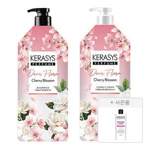 케라시스 디어플로라 체리블라썸 샴푸, 1.5L, 1개 + 컨디셔너, 1.5L, 1개 + 증정 ( 데미지 클리닉 샴푸, 180ml, 1개 )