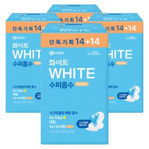 화이트 수퍼흡수 맥시슬림 대형 14+14개입 4팩