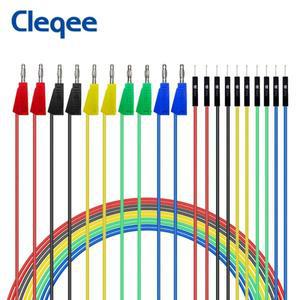 Cleqee P1532 10PC 점퍼 전선 남성 4mm Stackable 바나나 플러그 실리콘 Dupont 케이블 Arduino Breadboard