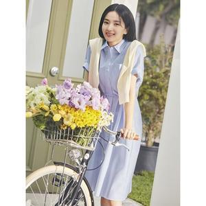 [폴햄](타임스퀘어점리빙관)여성) 쿨링 시어서커 셔츠형 원피스 PHF2OO2260