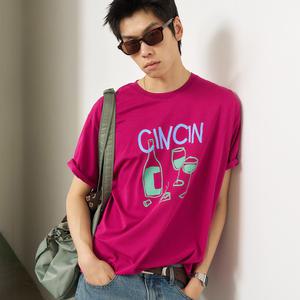 UNISEX CIN CIN 레귤러 반팔티 [PLUM] / SBE2U01009-MAN