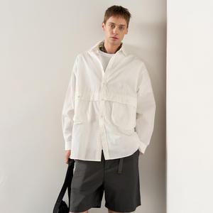 UNISEX 루즈핏 포켓 나일론 셔츠 [WHITE] / SBE1U03005-MAN