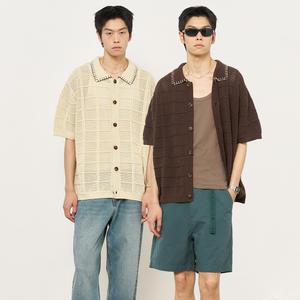 UNISEX 스티치 카라 크로셰 가디건 [3COL] / SBE2U04012-MAN