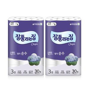 잘풀리는집 명작순수3겹 30m, 30롤, 2개