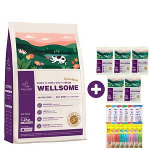 웰썸 고양이사료 3.6kg(1.2kgx3개)+600g+츄르간식1팩 그레인프리 인섹트 사료