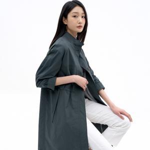 [지센] 하프넥 스트링 롱 코트 LCCAN335_DE