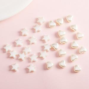 하트 별 아크릴 진주 비즈 키링 재료 악세사리 부자재 100P