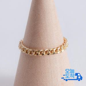 14K 커브 체인 금 반지